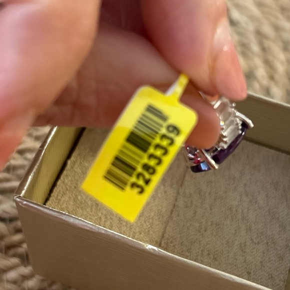 NWT Amethyst and White Crystal Ring Size 7 - Picture 4 of 4